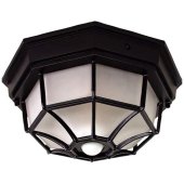 Octagonal 12 Wide Black Motion Sensor Outdoor Ceiling Light