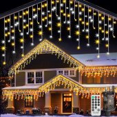 Warm White Icicle Lights Outdoor
