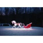 Outdoor Lighted Horse And Sleigh