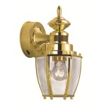 Polished Brass Outdoor Wall Light With Motion Sensor
